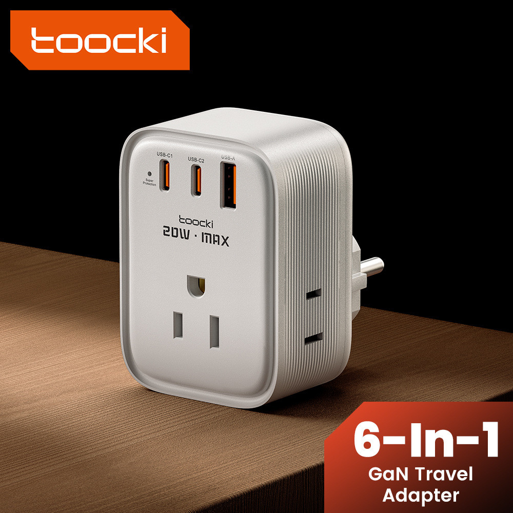 Toocki Toocki Six-in-One Plug-In Exhaust Gallium Nitride เครื่องชาร์จโทรศัพท์มือถือมัลติฟังก์ชั่น 20