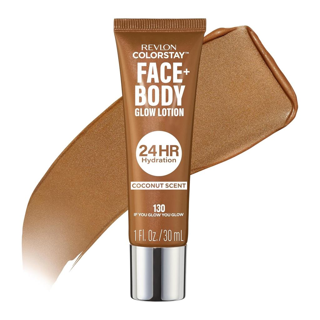 Revlon ColorStay Face & Body Glow Lotion, Hydrating Glow Moisturizer, 24HR Hydration, Illuminating L