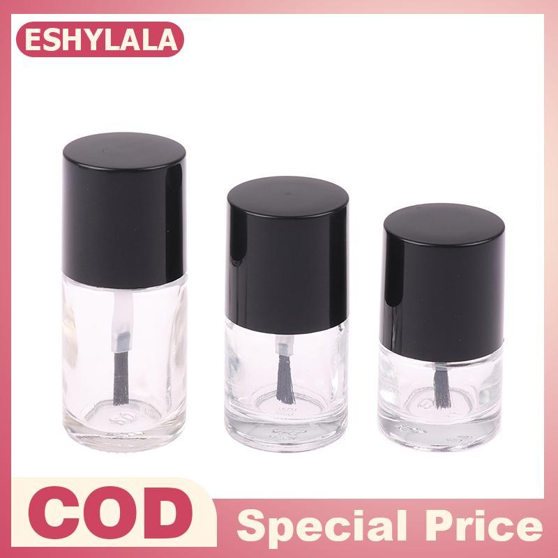 [Bea-t] 5/10/15 ML ขวดยาทาเล็บเปล่าภาชนะเครื่องสําอางขวดแก้วเล็บพร้อมแปรงแก้วใสพร้อมฝาปิดแปรง [[ใหม่