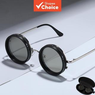 Polarized Metal Sunglasses, ND9 Level UV400 Adjustable Dimming Glasses, Fashionable Outdoor Glasses
