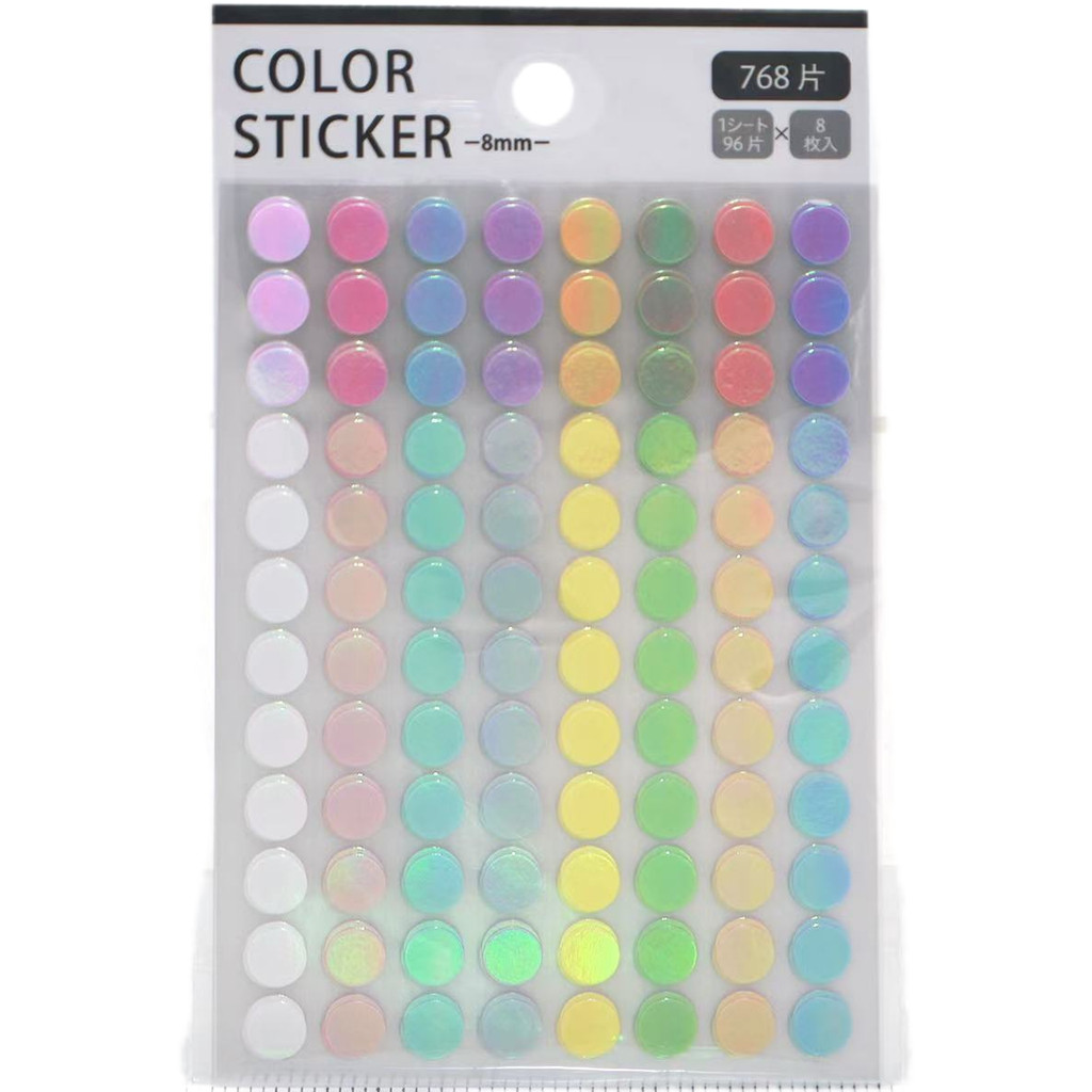 Candy Color Rainbow Film Dopamine Ultra Small Dot Sticker Handbook Round Sticker Decorative Dot Stic