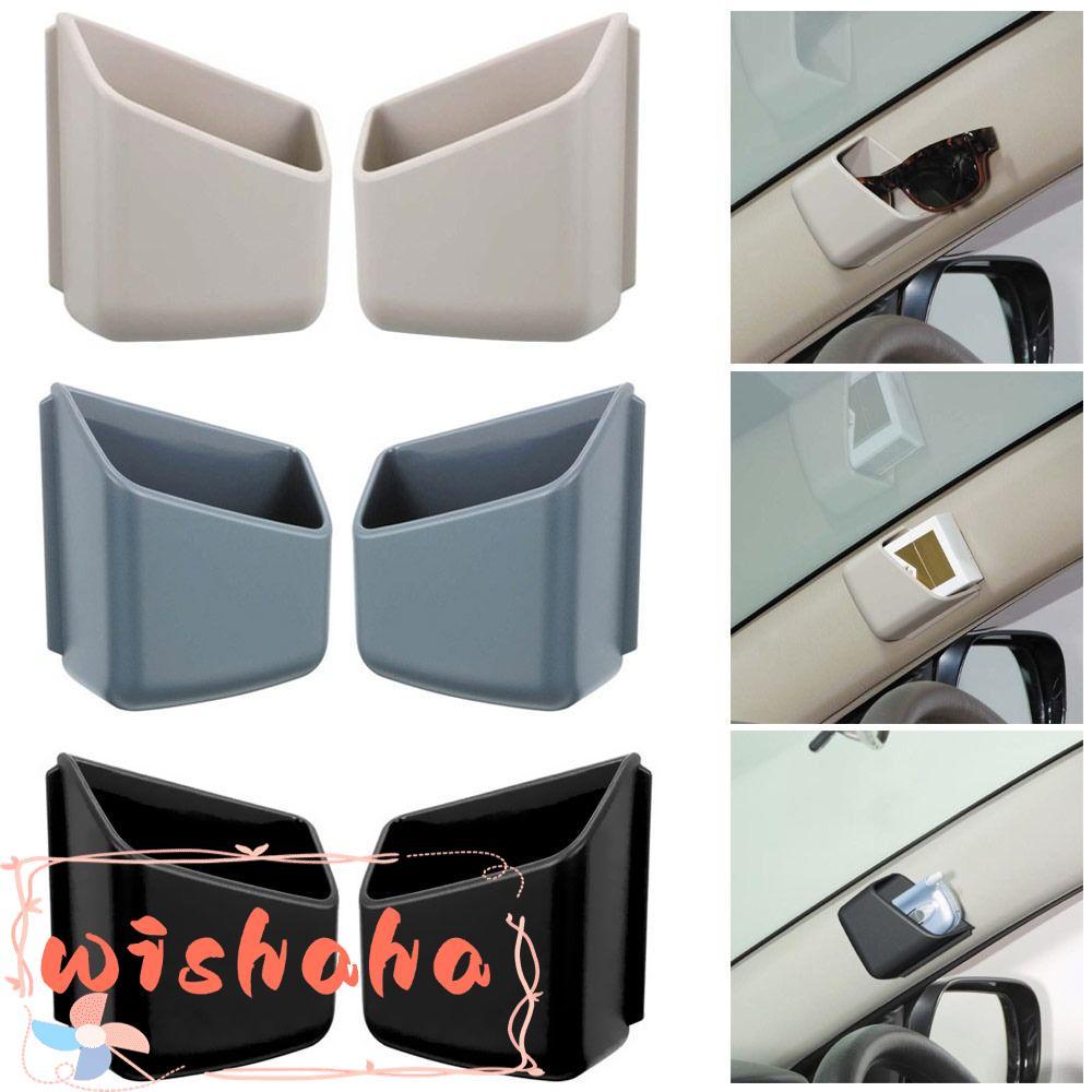 WISHAHA 2 ชิ้นกล่องเก็บของในรถยนต์วางได้ Universal แว่นตากันแดด Organizer Car Card Storage