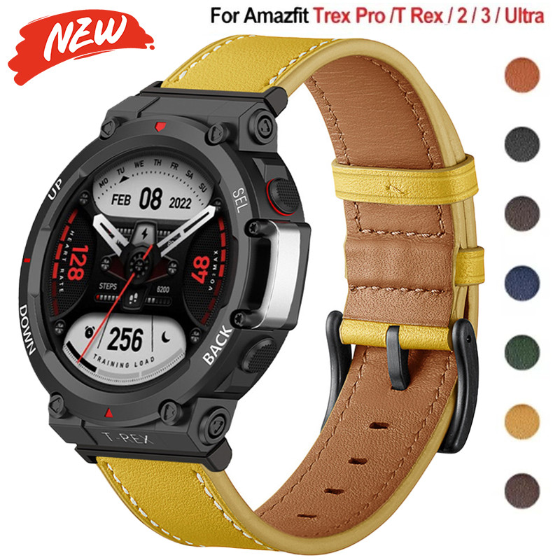 สายหนังสําหรับ Amazfit T-REX 3/T-REX 2 สายสําหรับ Amazfit T-Rex/T-Rex Pro/T-Rex 2 Ultra สร้อยข้อมือ 