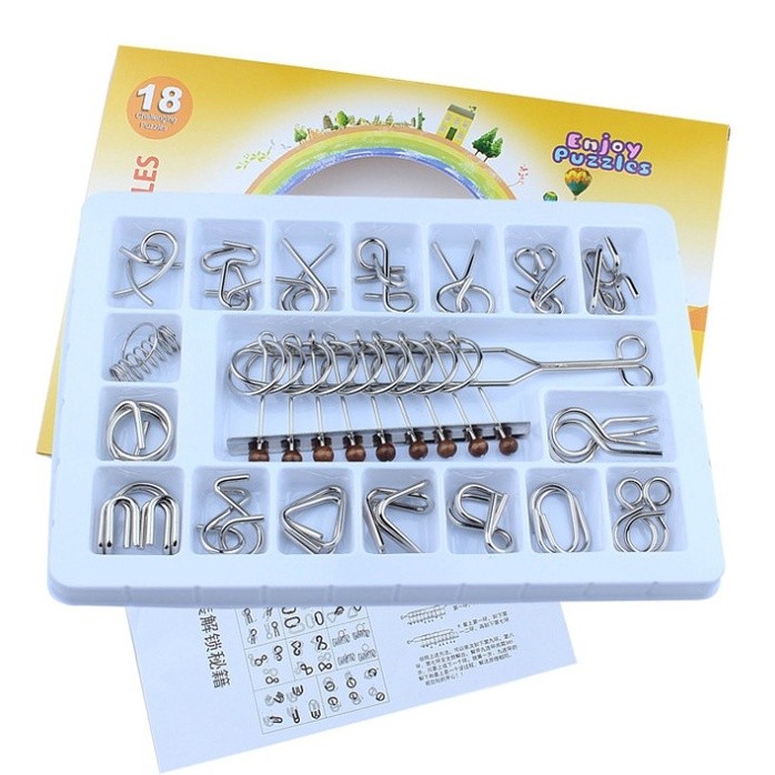 WHOLESALE 18 เกมปริศนา 3 มิติ Tyos Metal IQ Brain Teaser การฝึกสมอง