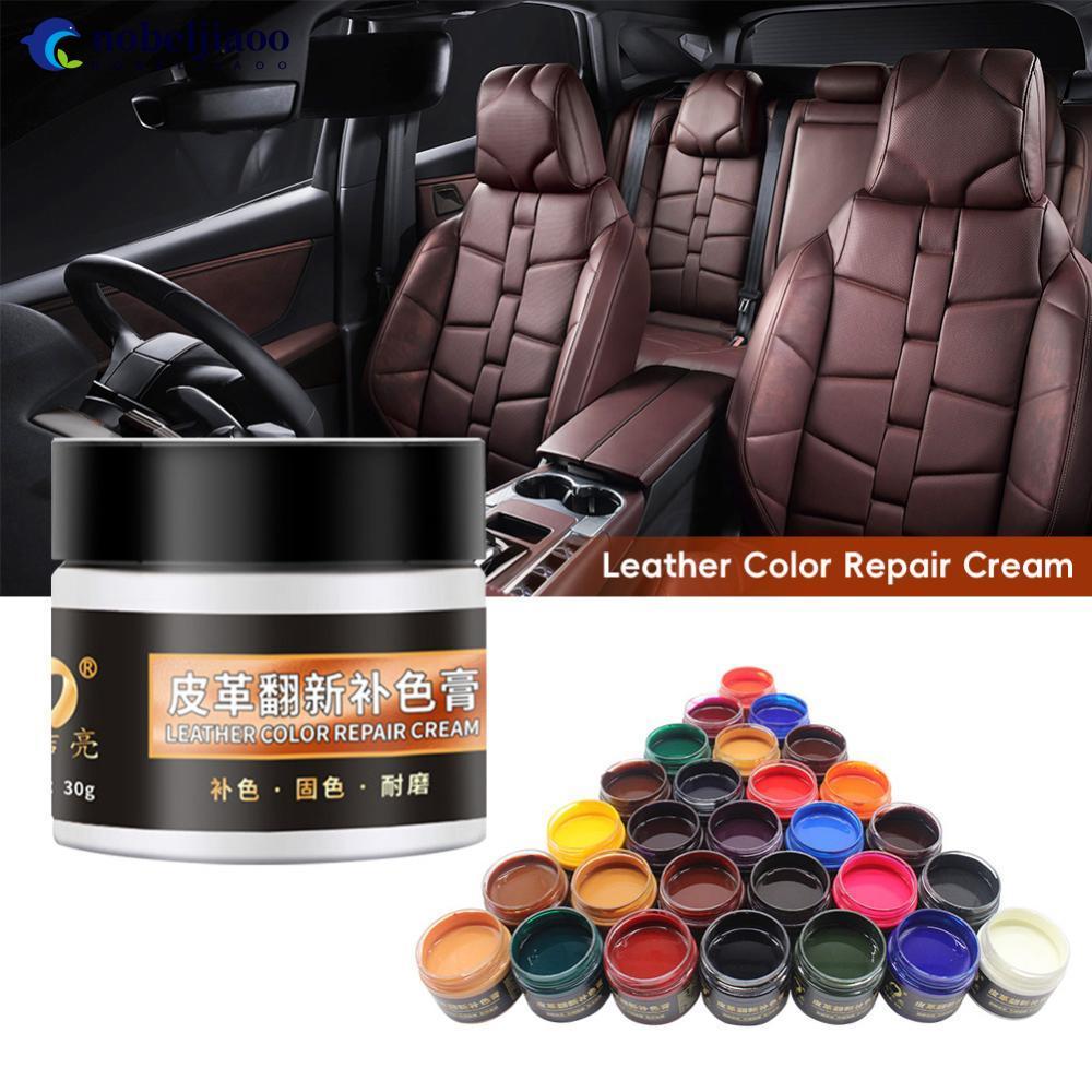 NOBELJIAOO 30g Auto Car Seat หนังสี Care ไวนิลชุดซ่อมทําความสะอาดสําหรับที่นั่งโซฟาหนังซ่อมเสื้อหลุม