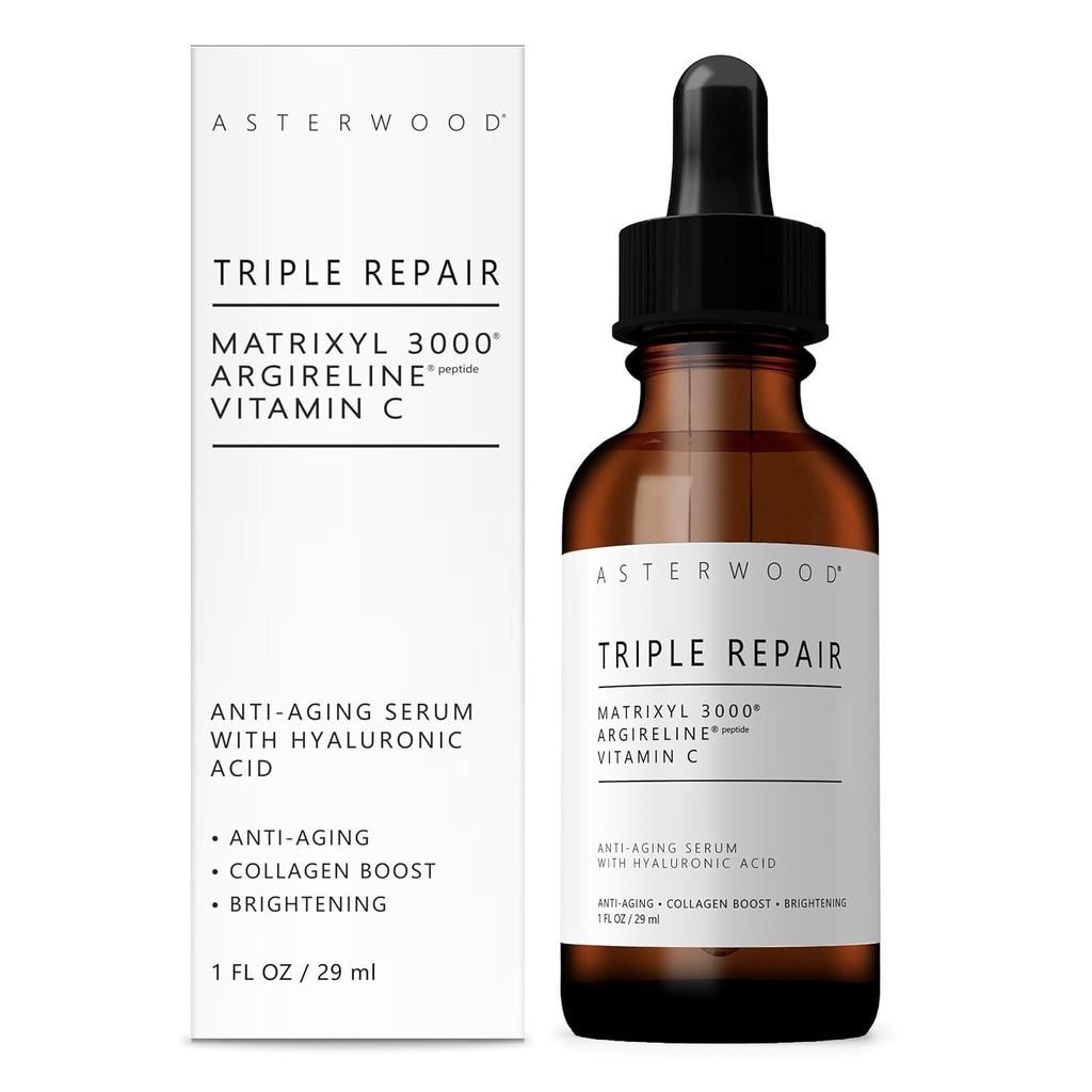 Asterwood Three-Effect Repair Serum 3000+Argireline+Hyaluronic Acid+Vitamin C Facial Serum-Anti-Agin
