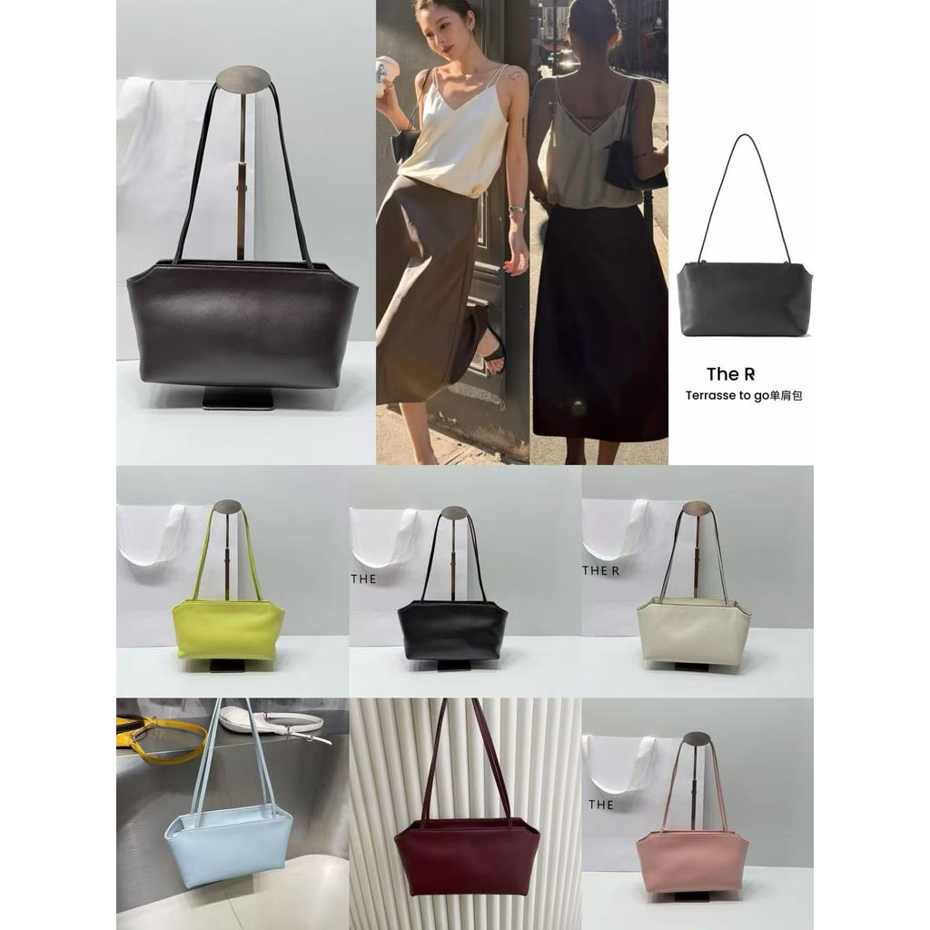 กระเป๋า tote หนังลูกวัวแท้ 8 สี สำหรับ 여성