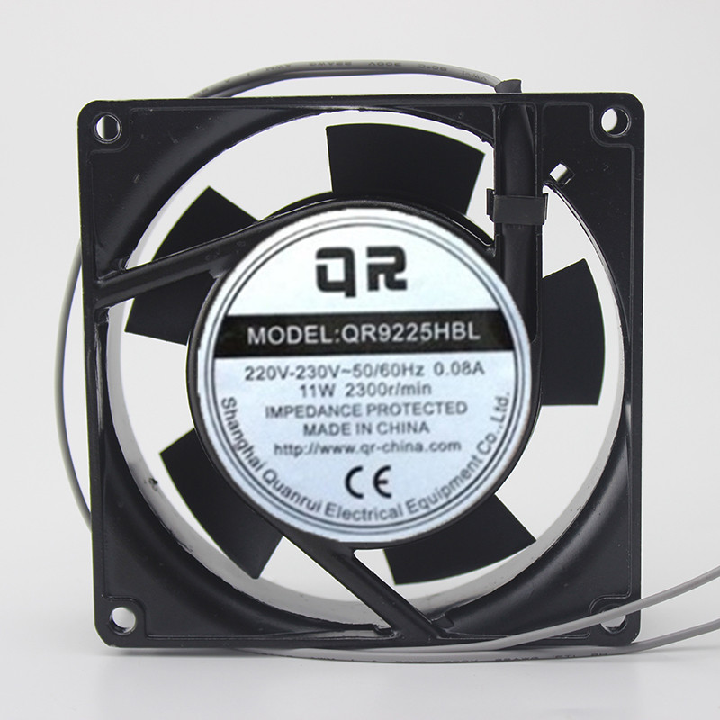 พัดลมระบายความร้อนตู้โลหะ QR 9 ซม. ของแท้ QR9225HBL 220v 0.08 a 11w