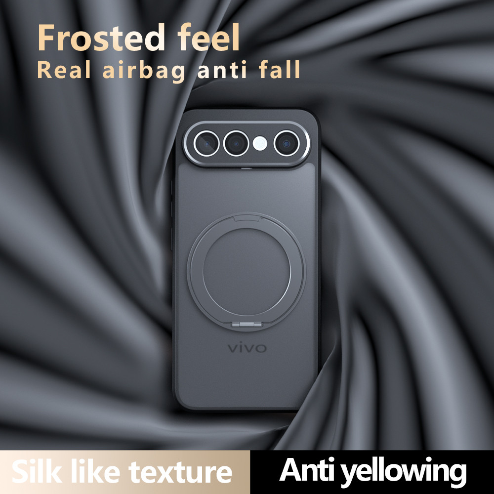 สําหรับ VIVO X300 FE เคสโทรศัพท์ 360 ขาตั้ง Hooder Bracket Matte โปร่งใสผิวที่เป็นมิตรรู้สึกกันกระแทก
