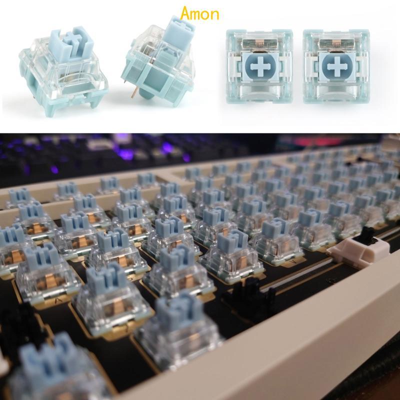 Amon 10 4PCS Mechanical Gaming Keyboard Switches 3pin TTC Silent Bluish White Switch
