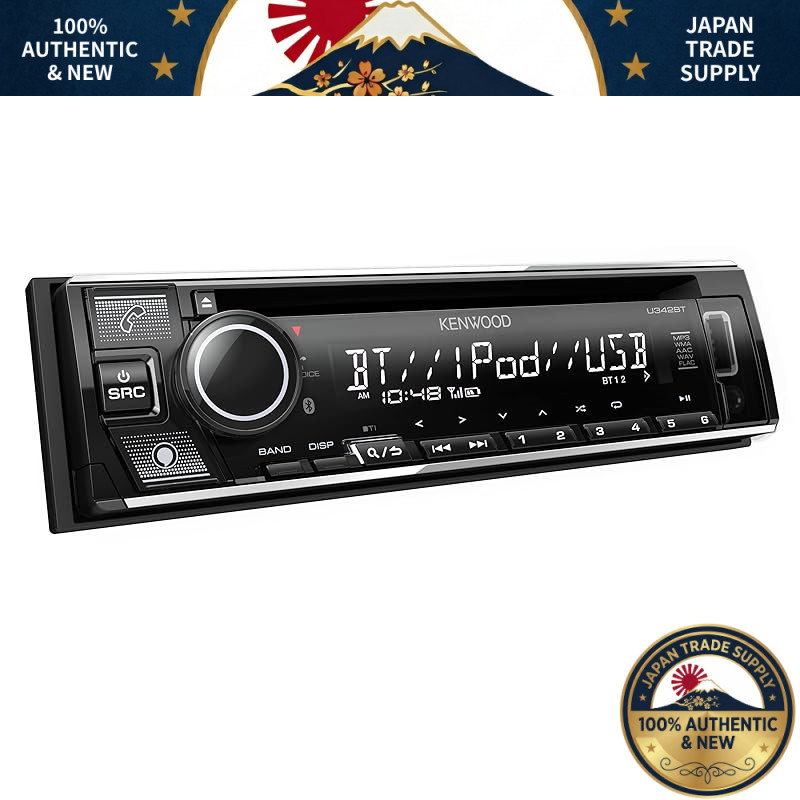 Kenwood 1DIN Bluetooth Receiver with Multi-Format Support