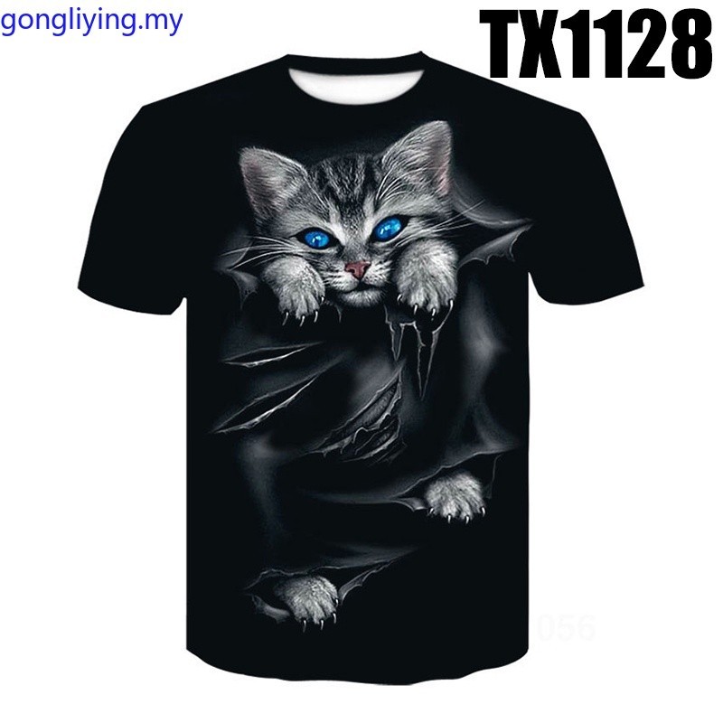 ใหม่สําหรับ Cool แฟชั่น t เสื้อสําหรับผู้ชายและผู้หญิงแมวน่ารักพิมพ์ 3d เสื้อยืดฤดูร้อนแขนสั้น t เสื