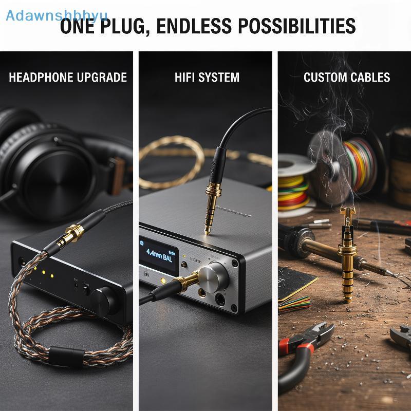 Adhyu 4.4 มม.5 เสา Pentaconn ปลั๊ก M75x05 ด้ายสาย Pins สําหรับพรีเมี่ยมหูฟังสายสัญญาณเสียง DIY โครงก