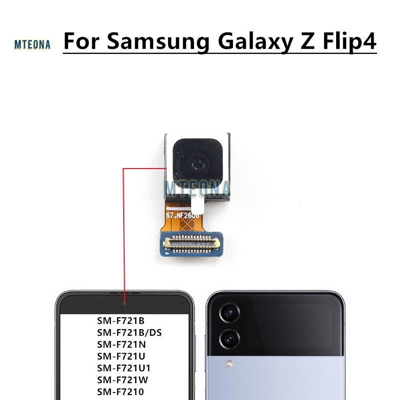 กล้องแฟกต์ด้านหน้าสําหรับ Samsung Galaxy Z Flip4 SM-F721B F721U F721N F721