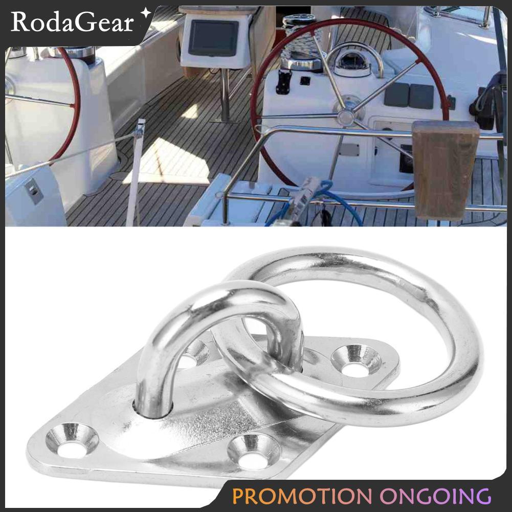 RodaGear Pad Eye Plate M6x66x40mm 316 สแตนเลส Wall Mount Hook สำหรับเรือ Yacht