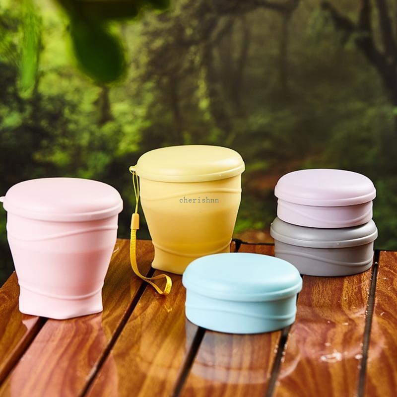 CH* ถ้วยซิลิโคน 260ML แบบพับได้แบบพกพาสําหรับ Camping Backpacking และ Commuting