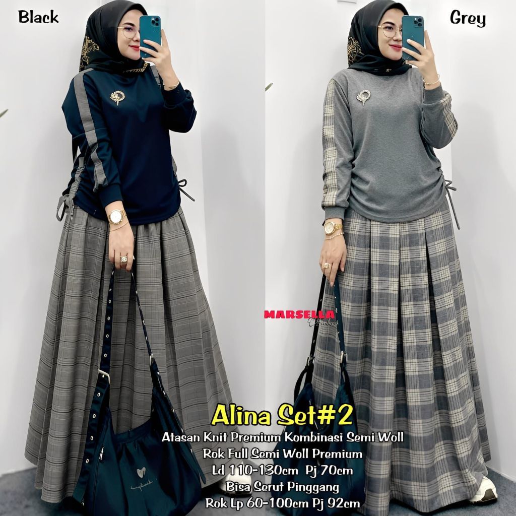มีกลุ่มของผู้ขายขอ kke addin er Elrumi ALINA SET 2 MARSELLASET KNIT SKIRT FULL SEMI WOOL SKIRT er El