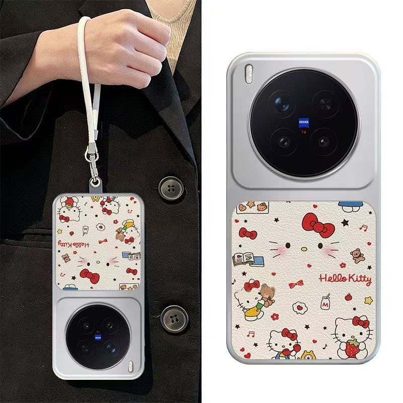 สําหรับ Vivo X300 X200 Pro X300 ultra เคสโทรศัพท์การ์ตูน Lambskin หน้าต่างขนาดใหญ่รวมทุกอย่างป้องกันกรณี