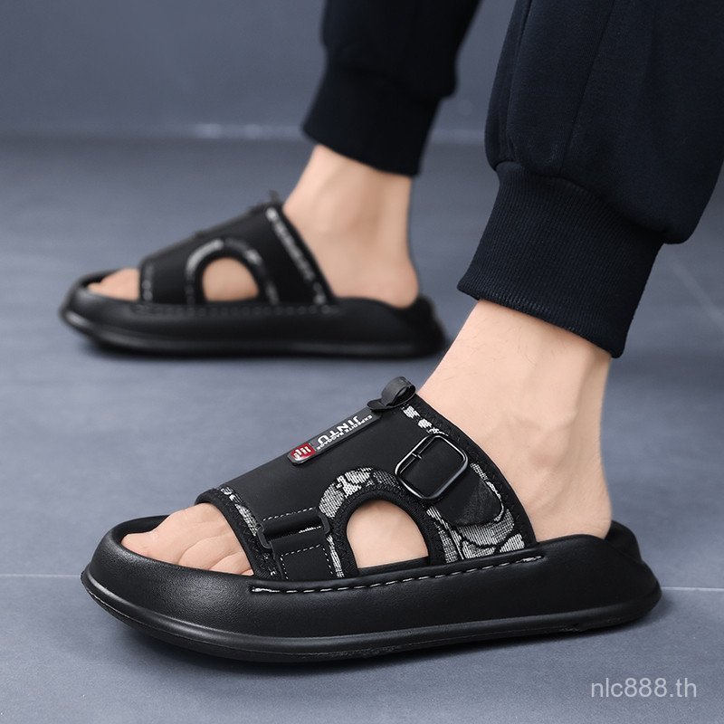 Ruiba รองเท้าแตะผู้ชายสไตล์ใหม่ Flip-Flops Stitching Double Size