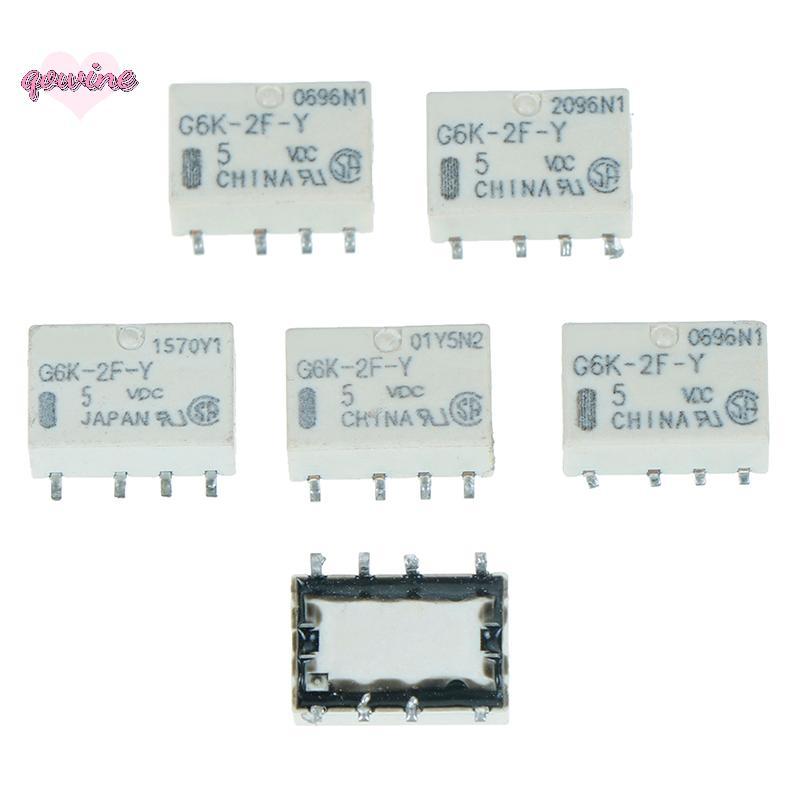 [qowine] 5 ชิ้น dc 5v smd g6k-2f-y รีเลย์สัญญาณ 8pin สําหรับรีเลย์ omron TH