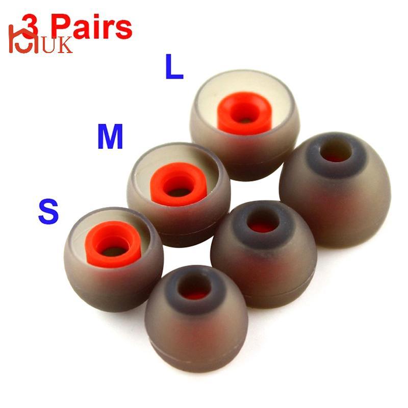 UK 3 คู่ (6 ชิ้น) LMS In Ear Tips หูฟังหูฟังซิลิโคน Eartips/หู/หูสําหรับ DT600/F3/M6/DB3/NX7 Pro TH
