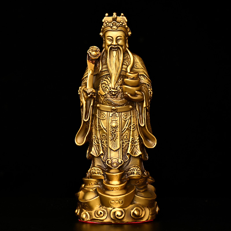 Bronze God of Wealth เครื่องประดับทองแดงบริสุทธิ์ Ingots God of Wealth ในครัวเรือน God of Wealth รูป
