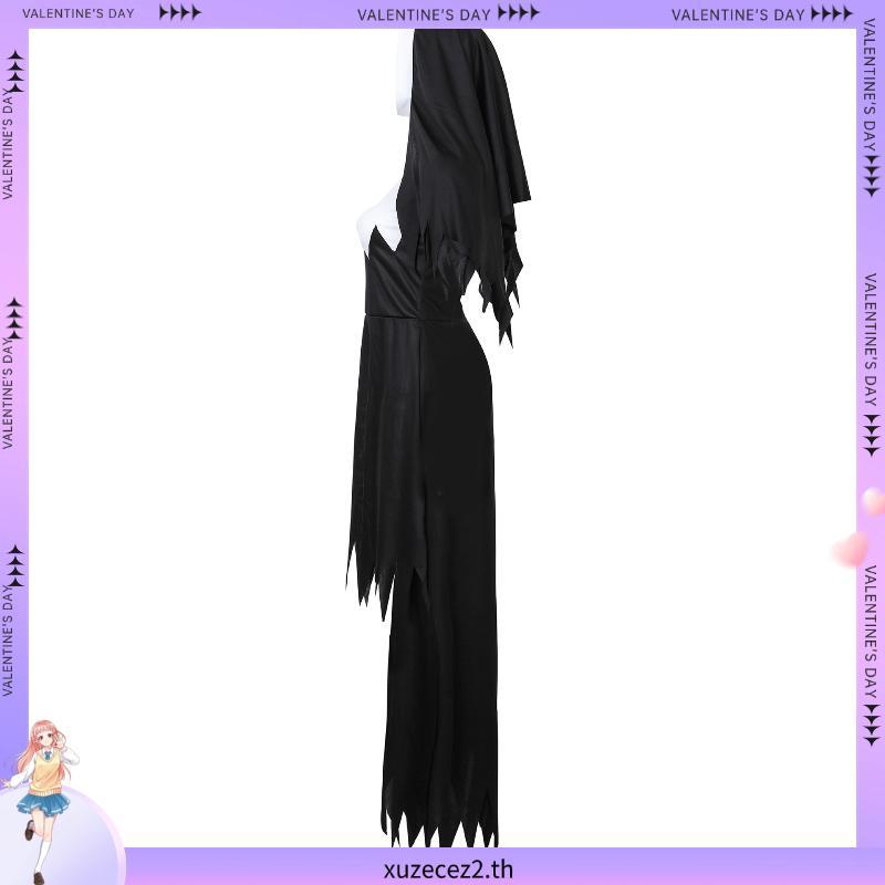 halloween costume ชุดฮาโลวีน S-XL Halloween Zombie Witch Nun Costume ฮาโลวีนแม่มดชุดแม่ชี