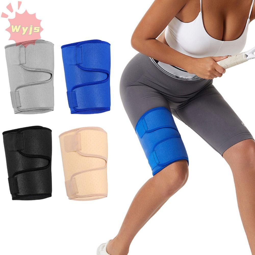 WYJS 1 PC สนับสนุนขา,กล้ามเนื้อคงที่ปรับการบีบอัดต้นขารั้ง,สบาย Breathable ขา Hamstring Wrap สําหรับผู้หญิงผู้ชาย