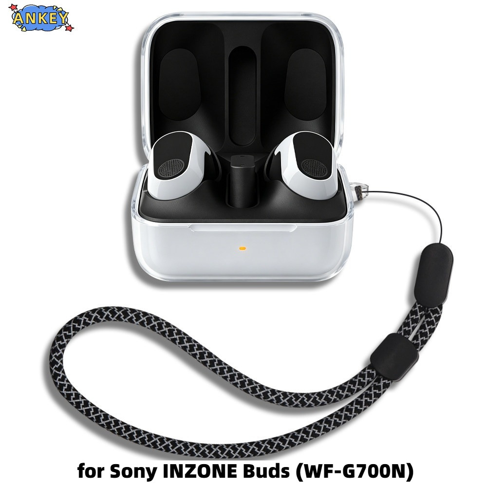 for Sony INZONE Buds (WF-G700N) Protective Case Simple Ice Crystal Transparent Earbuds Case