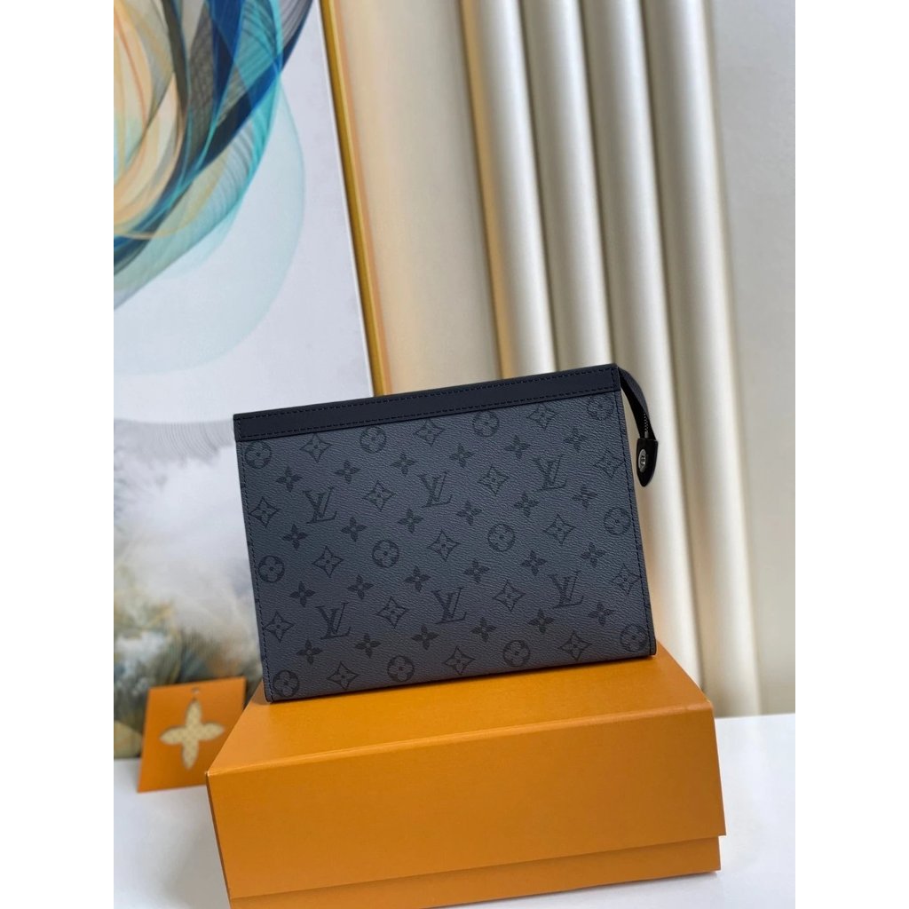 Dior POCHETTE VOYAGE กระเป๋าคลัทช์ลายดอกไม้สีเทา