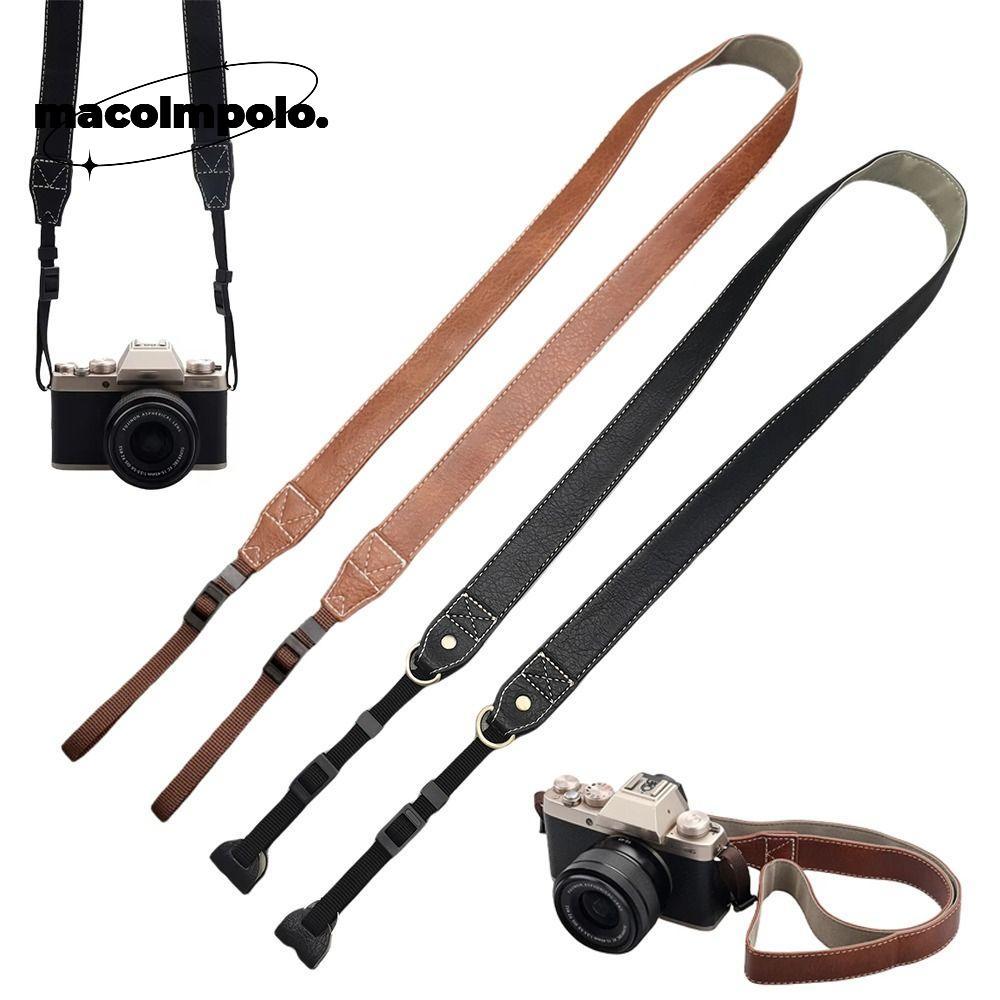 Micro Single Strap, Retro PU Leather Camera Shoulder Strap, Universal Adjustable Neck Strap Lanyard 