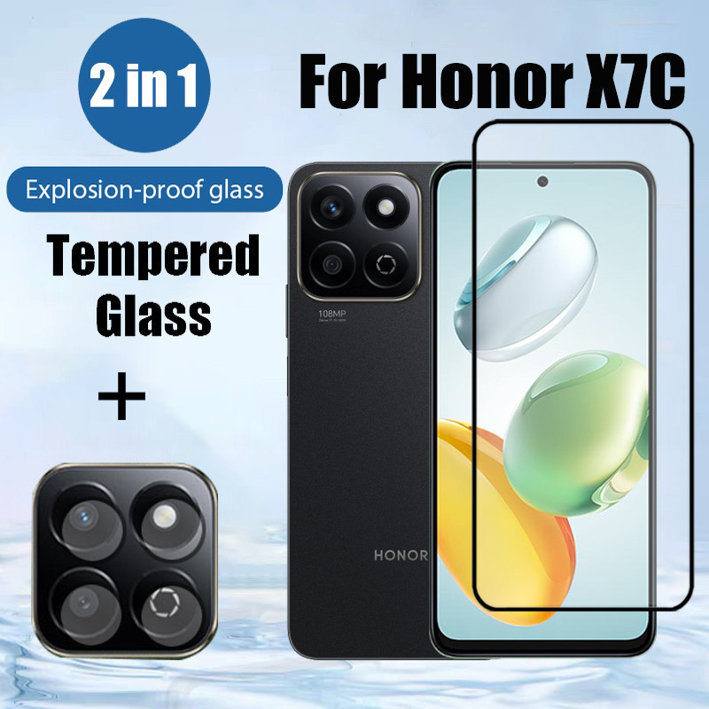 Honor X7c 5G 2 in 1 ป้องกันหน้าจอกระจกนิรภัยฟิล์มสําหรับ Honor X7c X6c X8c X9c สมาร์ท X5b Plus X6b X