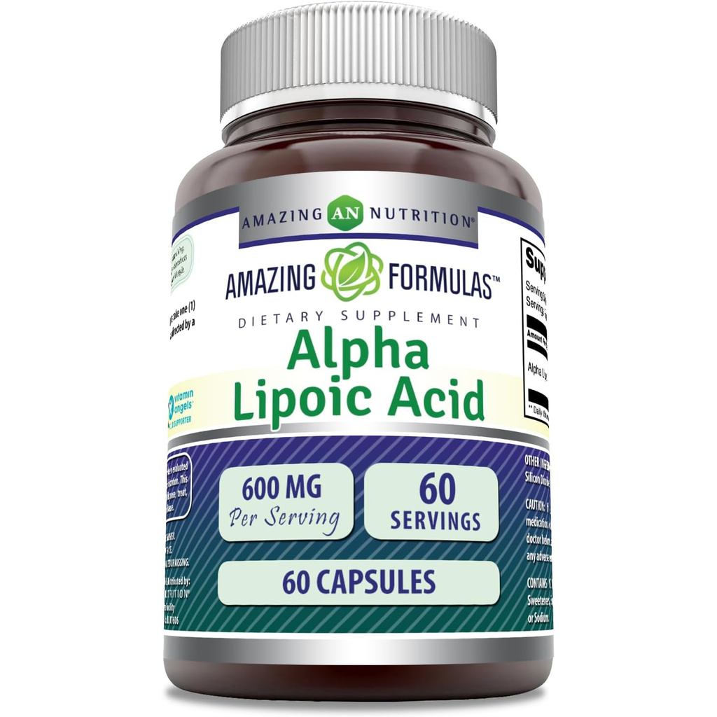 สูตรมหัศจรรย์ Alpha Lipoic Acid | 600 มก. ต่อ เสิร์ฟ | หมวก | ไม่ใช่จีเอ็มโอ | ปราศจากกลูเตน | ผลิตใ