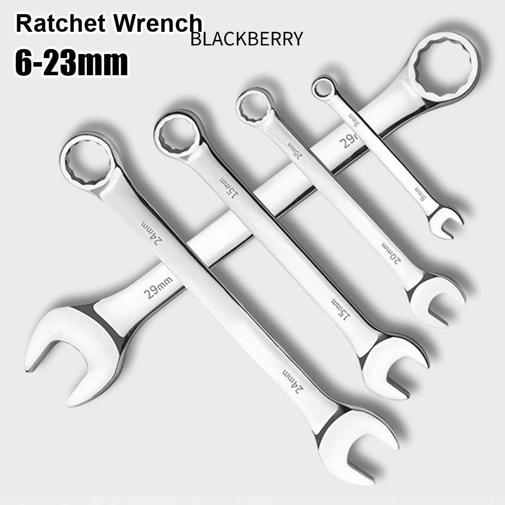 BLACKBERRY 1 ชิ้นประแจวงล้อ, 6-23 มิลลิเมตรเมตริก Ratcheting Socket Spanner, ทนทาน Universal Reversible Nut มือเครื่องมือรถจักรยานซ่อมเครื่องมือ
