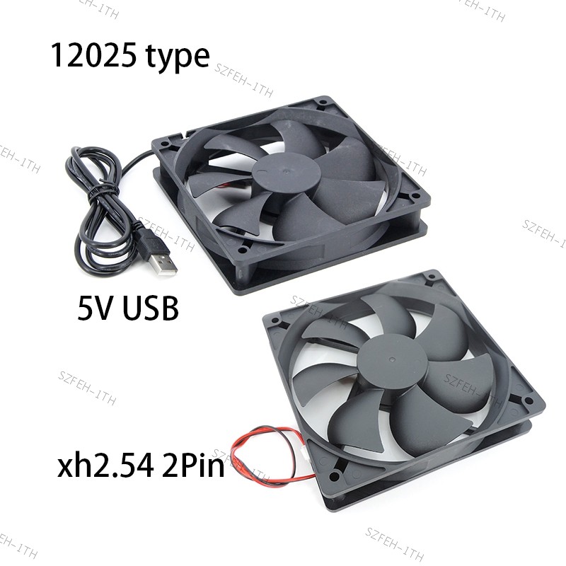 120 มม.12 ซม. 12025 พัดลม DC 5V พัดลมระบายความร้อน USB/2PIN PC คอมพิวเตอร์ Cooler เหมาะสําหรับแชสซีอ