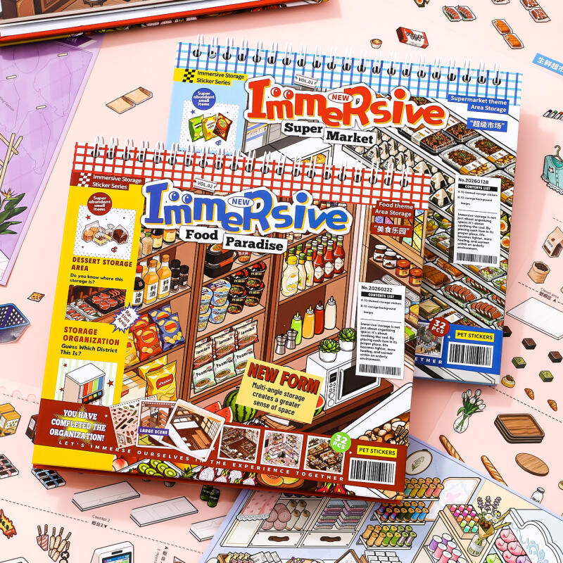 WEI 31 ชิ้น [Super Stocker Series] Immersive 3D Landscape Sticker Collection Book สําหรับ Journal Scrapbooking ซูเปอร์มาร์เก็ตอาหาร Paradise