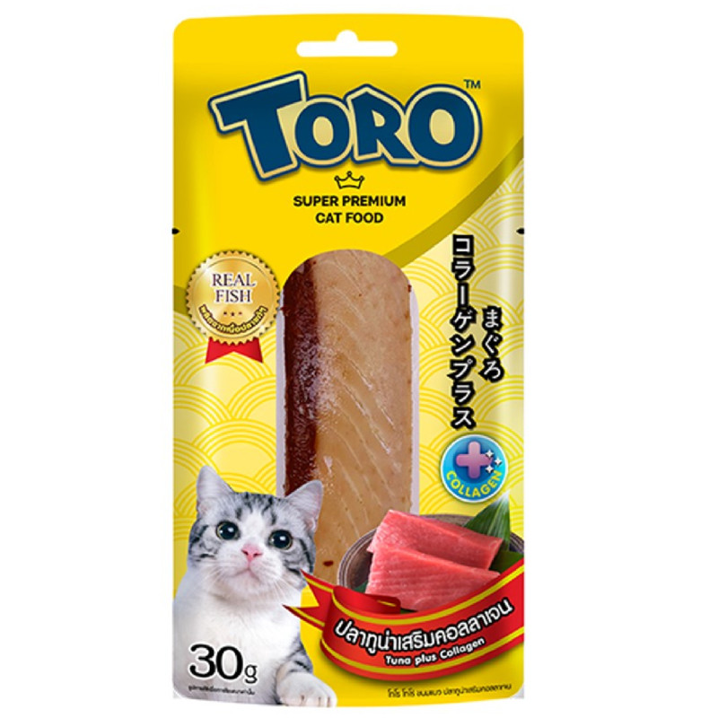 Toro โทโร่ ขนมแมวเนื้อปลาทูน่าผสมคอลลลาเจน 30 g Toro Cat Treat Tuna Fillet Mixed Collagen 30 g [8859