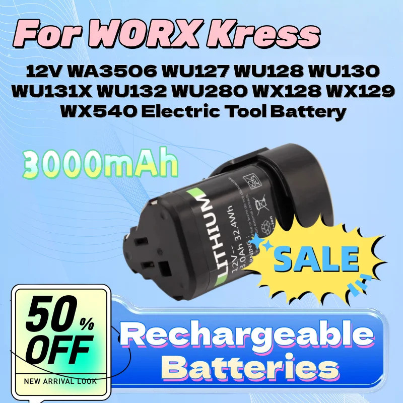 สําหรับ WORX Kress 12V WA3506 WU127 WU128 WU130 WU131X WU132 WU280 WX128 WX129 WX540 เครื่องมือไฟฟ้า