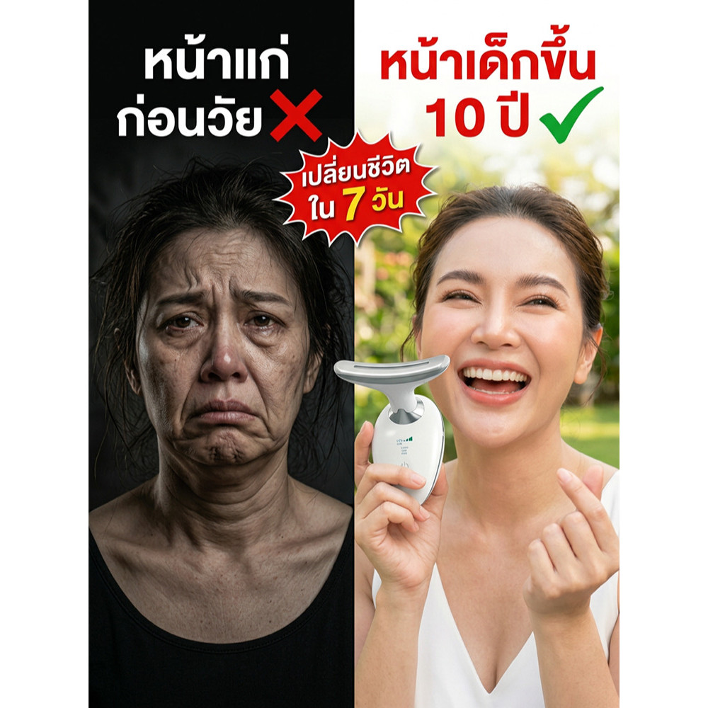 PARIN เครื่องนวดหน้าต้านวัย / เครื่องนวดคอ / ต้านวัย / ลดริ้วรอยคอ / ยกกระชับผิว / สำหรับบ้านและเดิน