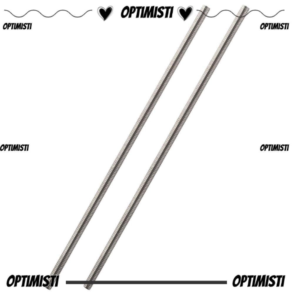 OPTIMISTI8E 2PCS สกรูเกลียวยาว, 304 สแตนเลสขวามือด้ายเกลียวเต็ม Rod, ที่มีประโยชน์ 0.8 มม.ด้าย Pitch