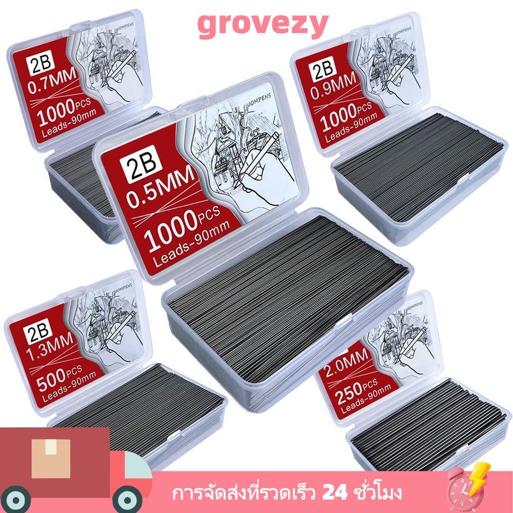 กรีก 25/500/1000ชิ้นเติมดินสออัตโนมัติ,สีดํา90มม.ความยาวดินสอกด,คุณภาพสูงเปลี่ยน0.5/0.7/0.9/1.3/2.0มม ลบได้ ดินสอกดเติมของขวัญ