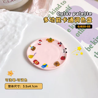 จานผสมสีเจล จานน้องน่ารักมาก การ์ตูน เซรามิคผสมสีเจล