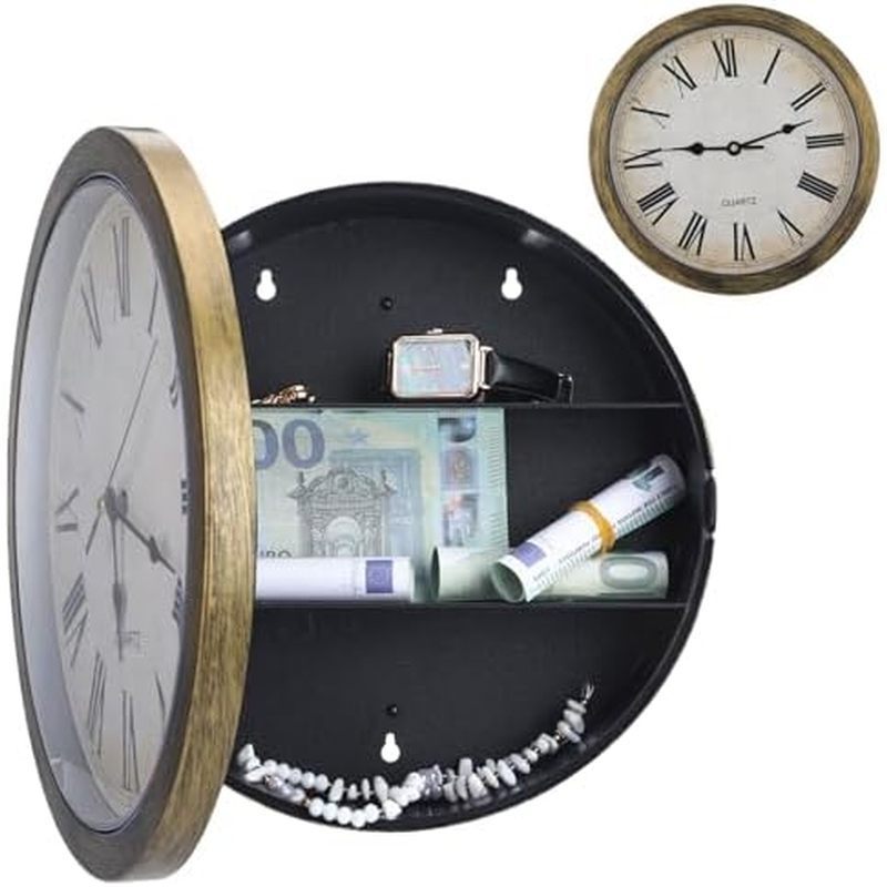 Hidden Safe, Clock Safe, Wall Clock Diversion, Hidden Compartment Containers Box, Secret Safes Hidde