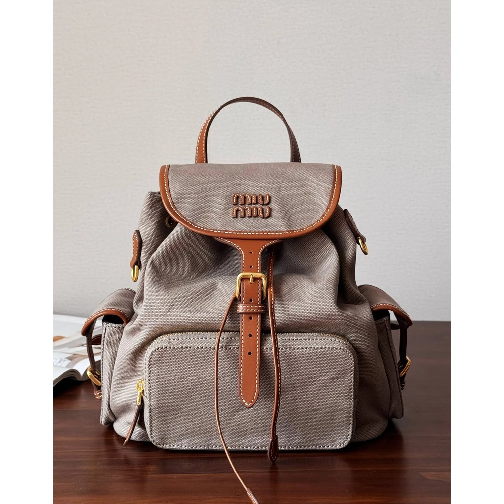 Muu Lettering Cotton Backpack Women