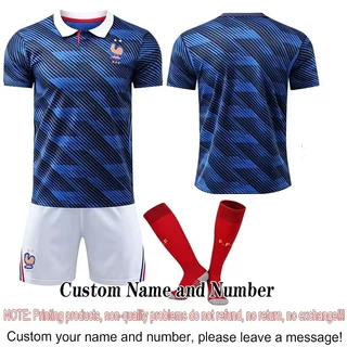 ฝรั่งเศสเด็กเสื้อฟุตบอลชุด2026-27บ้านฝรั่งเศสเด็กสีฟ้าเสื้อฟุตบอล2026 FIFAฟุตบอลโลกฝรั่งเศสทีมชาติเสื้อชุดGiroud Mbappe