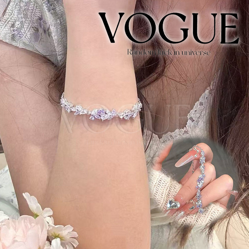Vogue🌟พร้อมส่ง🌟 สร้อยข้อมือดอกวิสทอเรีย สไตล์โมเดิร์น ดีไซน์หรูหรา ลูกคุณหนู (BRL-38)