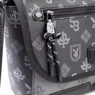 PLAYBOY รุ่น Monic Crossbody bag กระเป๋าสะพายข้าง รหัส ST-B262PBM344-BK ดีไซน์ทรงFlap สีGunmetal