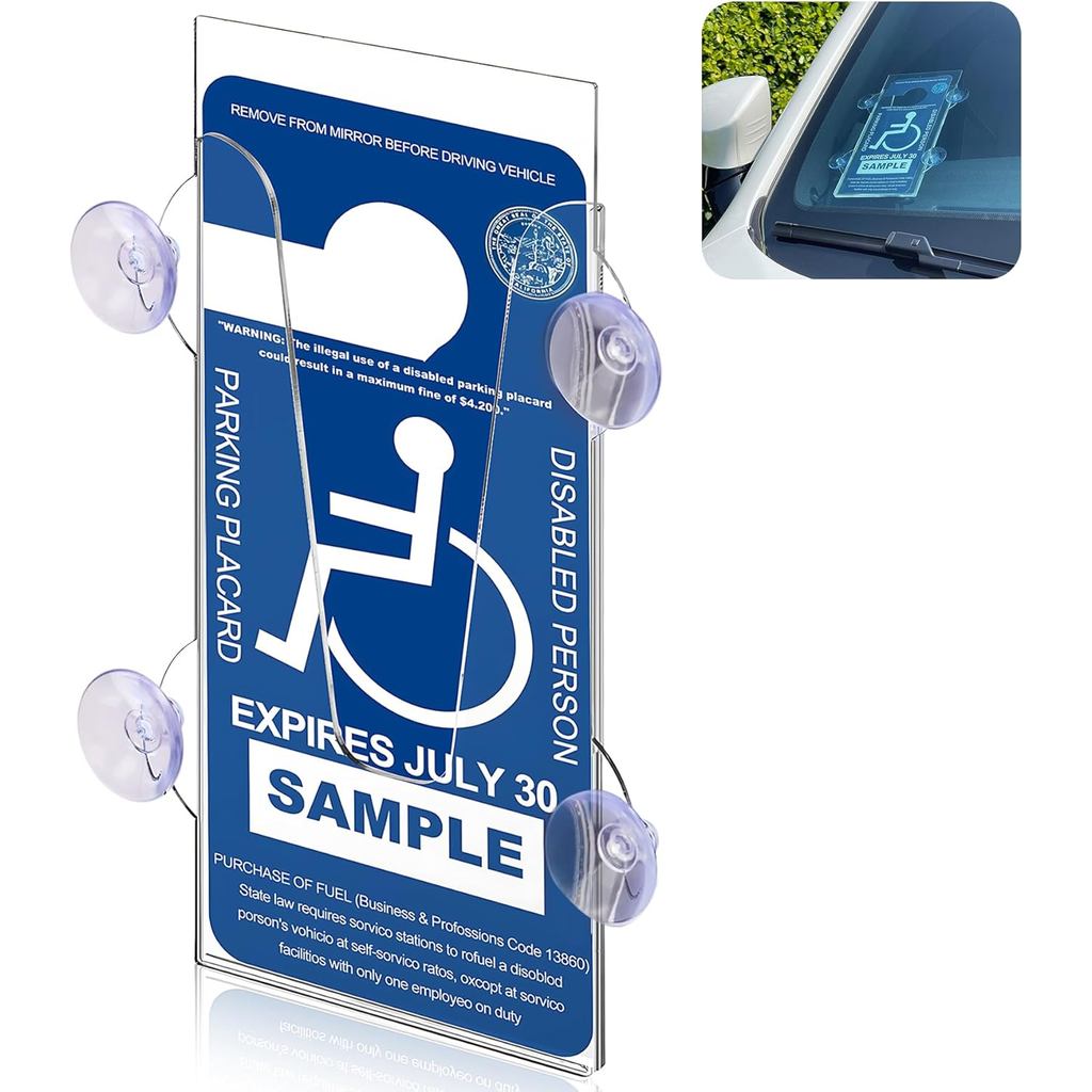 Handicap Placard Holder,Handicap Placard Holder for Auto,Parking Permit Holder for Car Windshield,Di