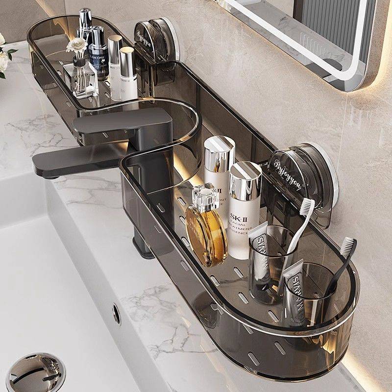 Faucet Suction Rack Bathroom Wall Hanging Punch Free Storage Rack ZdWG