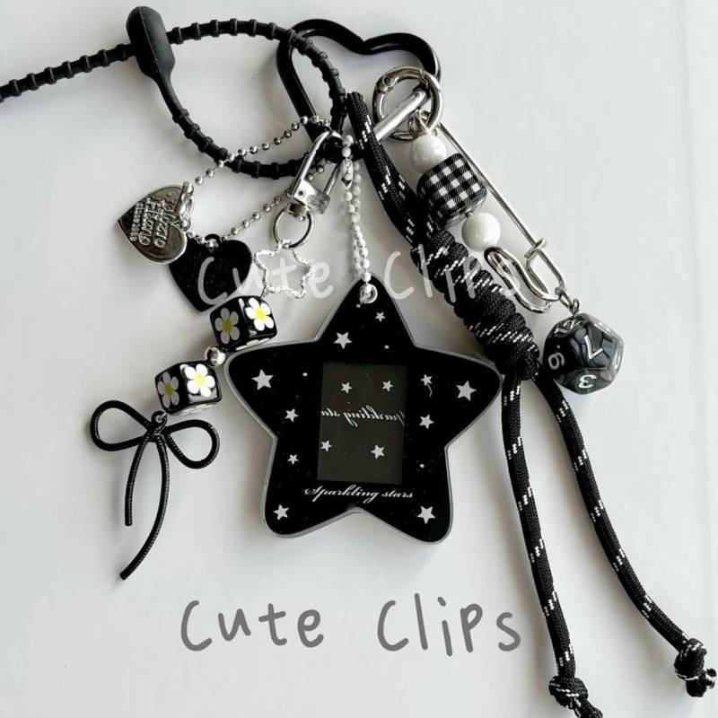 XINGX Pendant Ins Style Korean Style Handbag Pendant Bag Hanging PCs Pet Photo Keychain Black Bag Ha
